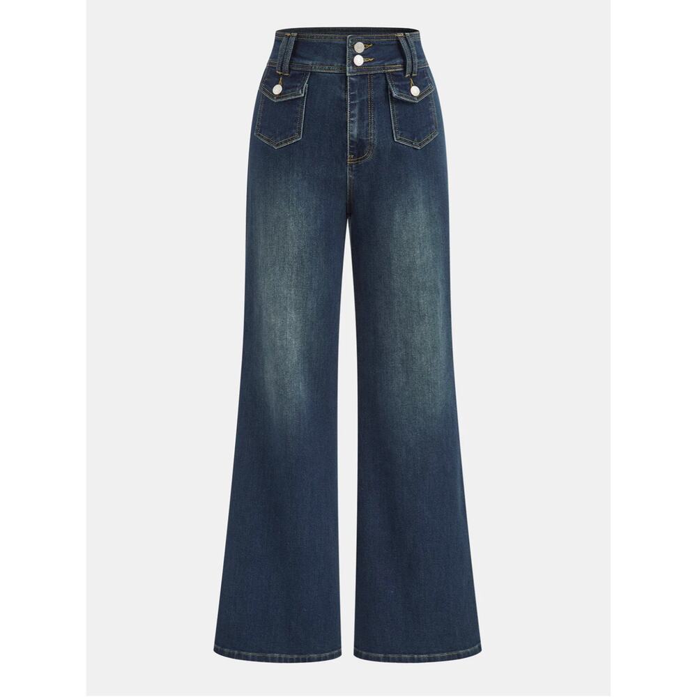NWT Women's Commense Vintage High-Waisted Flare Jeans Sz L
